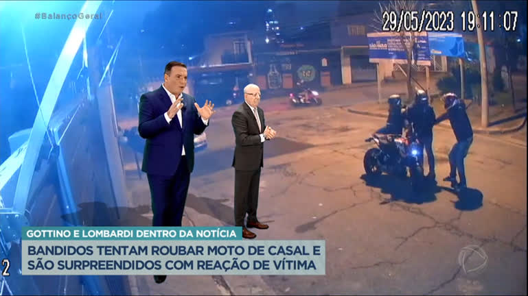 Vídeo: No estúdio virtual do Balanço Geral , Gottino e Lombardi analisam tentativa de roubo a moto
