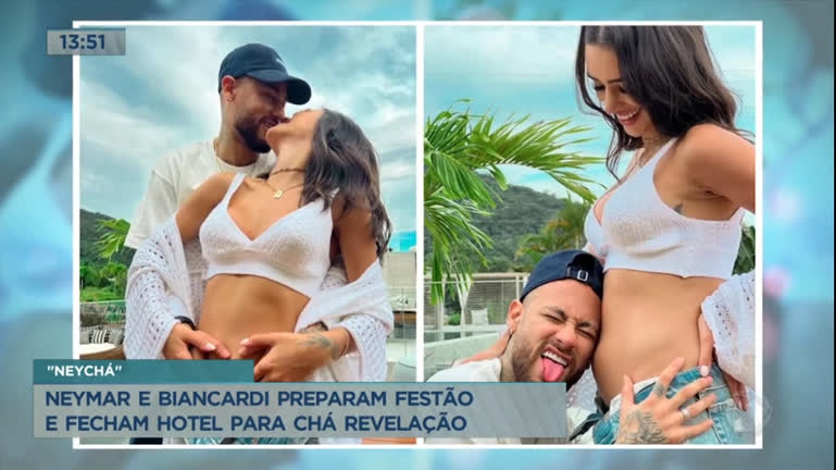 Vídeo: Neymar e Biancardi preparam festa e fecham hotel para chá revelação