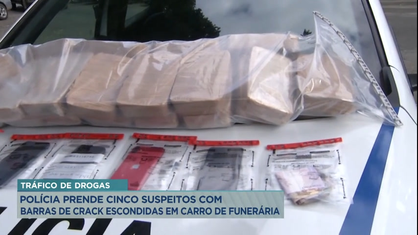 Vídeo: Polícia prende cinco suspeitos com droga escondida em carro de funerária em MG