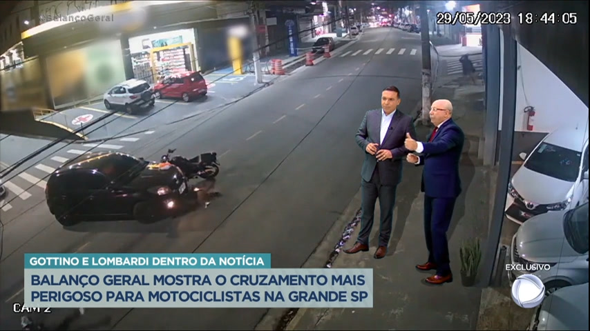 Vídeo: Balanço Geral mostra cruzamento mais perigoso para motociclistas em SP