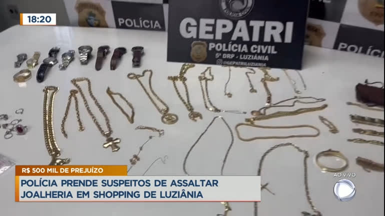 Vídeo: Polícia prende suspeitos de assaltar joalheria de Luziânia
