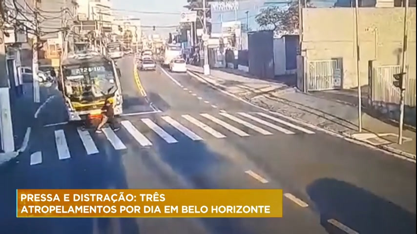 Vídeo: Três pedestres são atropelados por dia em Belo Horizonte