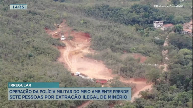 Vídeo: Operação da Polícia Militar do Meio Ambiente prende sete pessoas por extração ilegal de minério