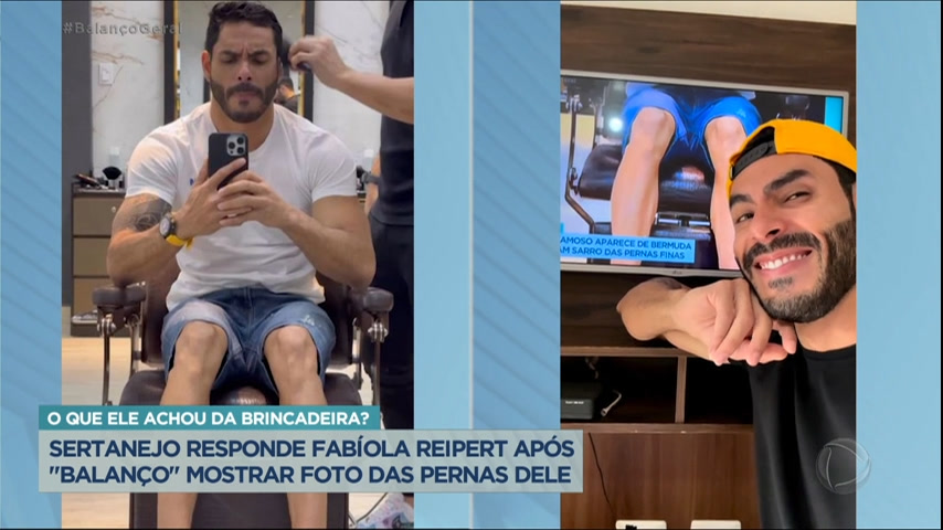 Vídeo: Sertanejo responde Fabíola Reipert depois de ter foto das pernas mostrada