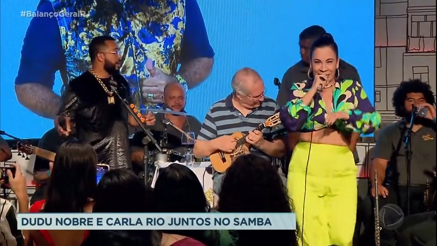 Vídeo: Dudu Nobre e Carla Rio misturam samba do Rio e Pernambuco durante show