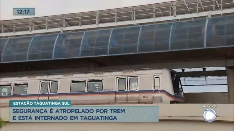 Vídeo: Segurança do Metrô-DF é atropelado por trem e levado para hospital