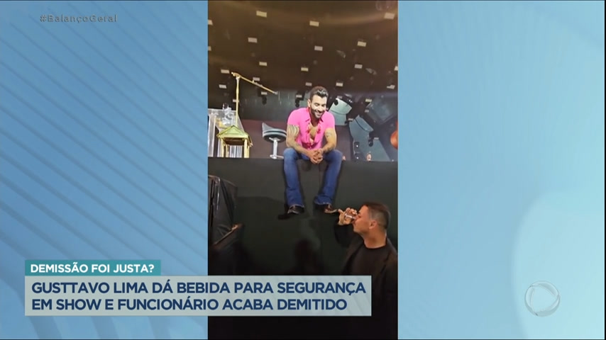 Vídeo: Gusttavo Lima oferece bebida para segurança durante show