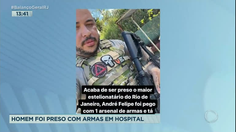 Vídeo: Homem é preso com armas dentro de hospital particular em Niterói