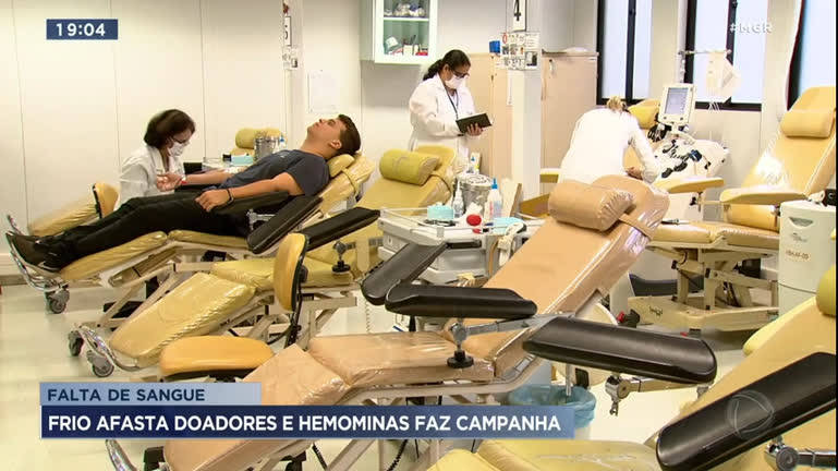 Vídeo: Frio afasta doadores de sangue e Hemominas faz campanha