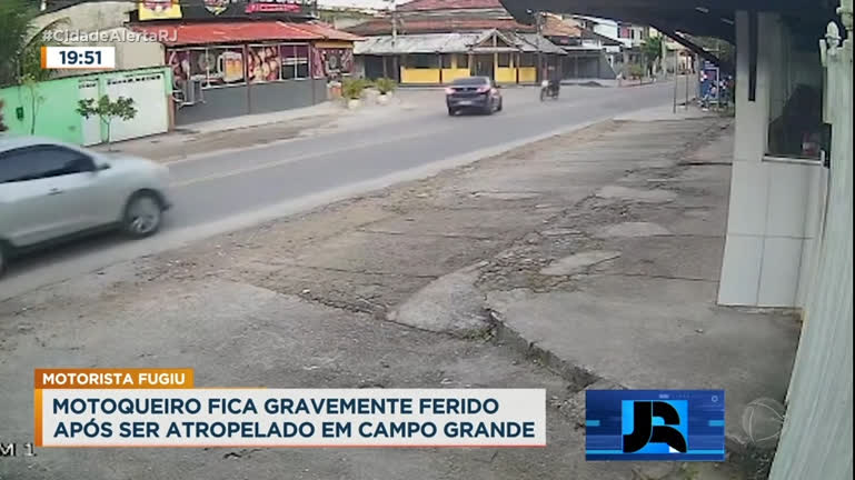 Vídeo: Motorista atropela motociclista e foge na zona oeste do Rio