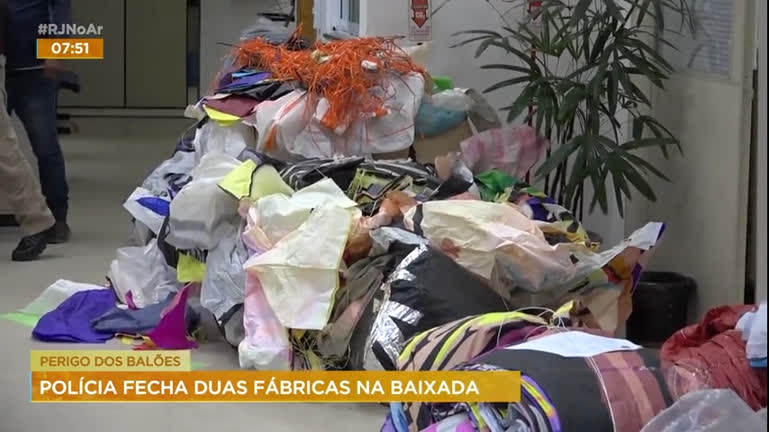 Vídeo: Polícia Civil fecha duas fábricas de balões clandestinos na Baixada Fluminense