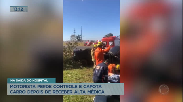 Vídeo: Motorista perde o controle e capotar carro na BR-060