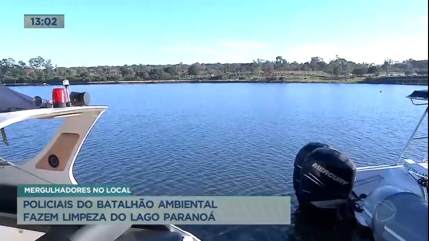 Vídeo: Batalhão Ambiental da PMDF faz limpeza no Lago Paranoá