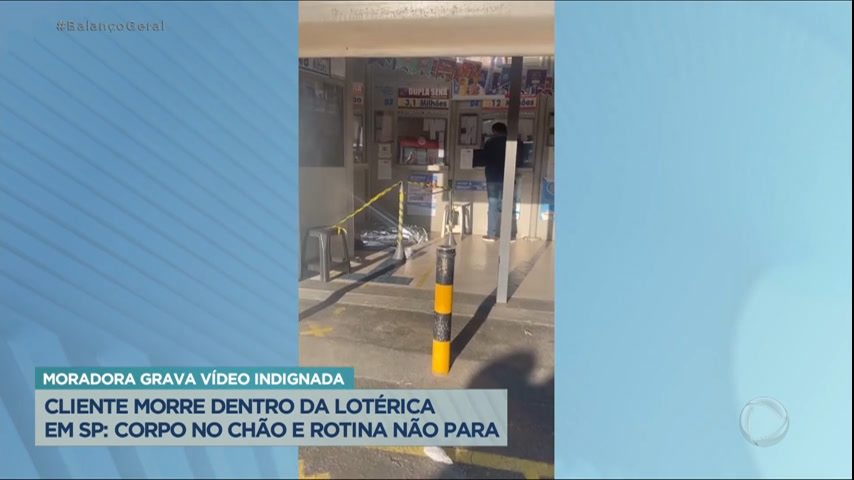 Vídeo: Moradora indignada registra lotérica funcionando enquanto corpo de idoso permanece no local