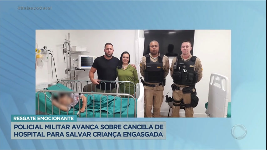 Vídeo: Policial militar destrói cancela de hospital para salvar criança engasgada