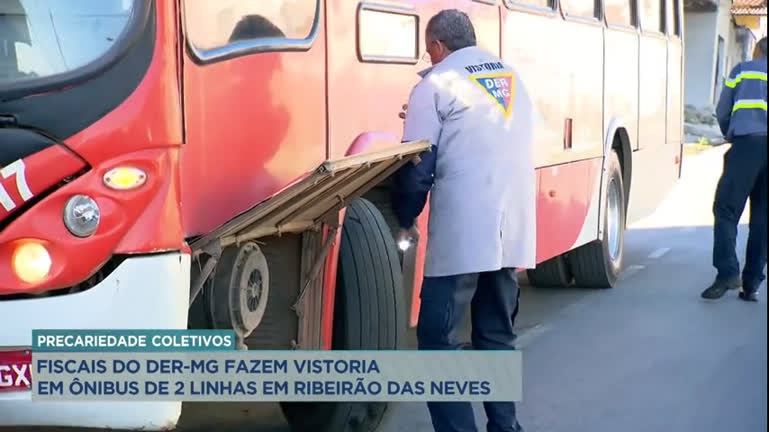 Vídeo: Fiscais do DER-MG fazem vistoria em ônibus de duas linhas em Ribeirão das Neves (MG)