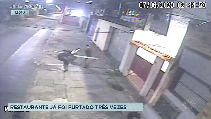 Vídeo: Restaurante é furtado três vezes em um mês na zona norte do Rio