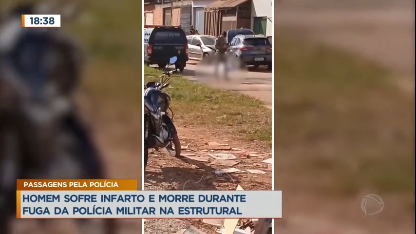 Vídeo: Homem sofre infarto e morre durante fuga da Polícia Militar