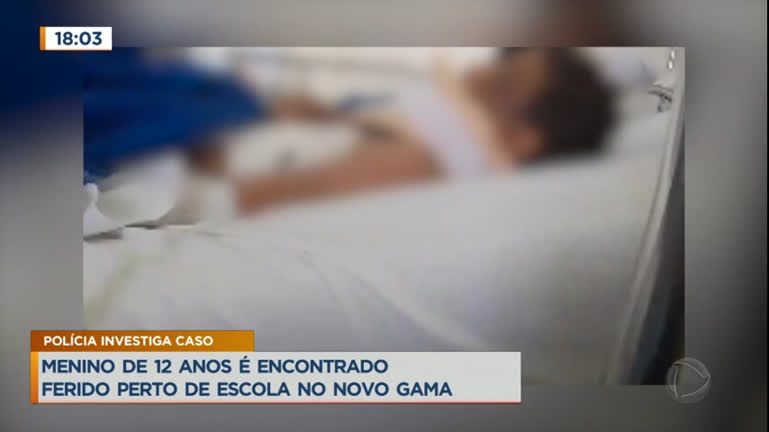 Vídeo: Menino de 12 anos é encontrado ferido perto de escola no Novo Gama