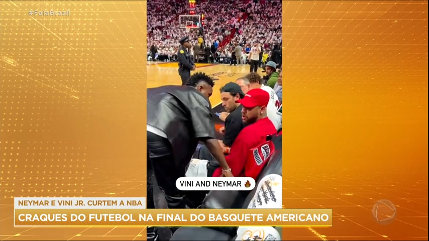 Vídeo: Neymar e Vini Jr. prestigiam final do basquete americano