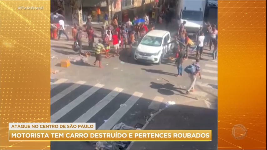 Vídeo: Motorista tem carro destruído e pertences roubados na Cracolândia