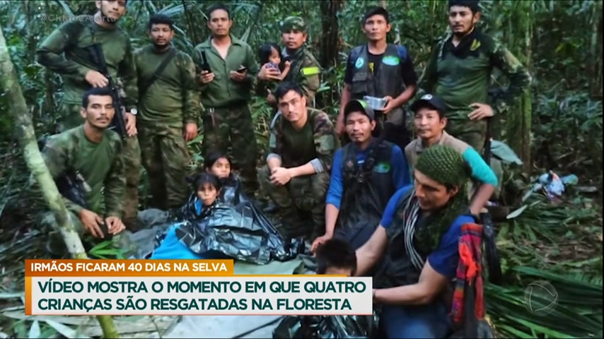 Vídeo: Após 40 dias, quatro crianças são resgatadas no meio da floresta Amazônica colombiana