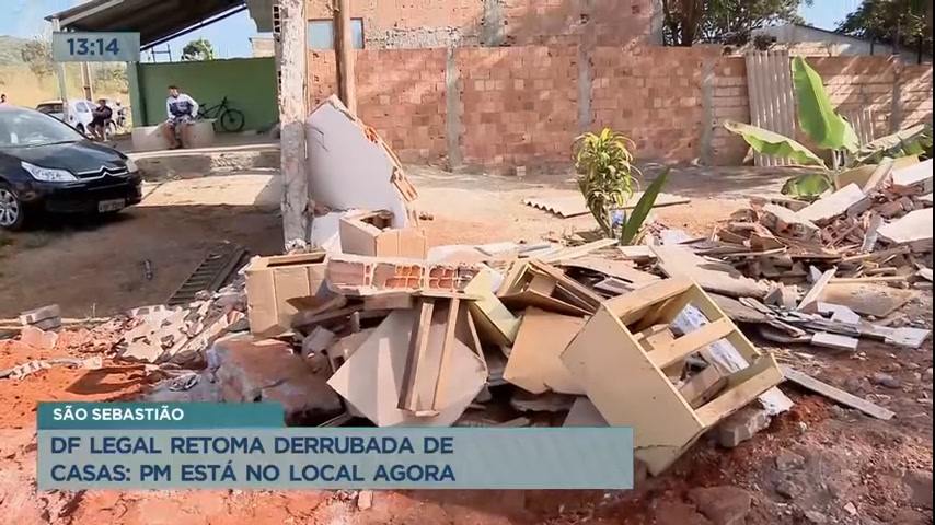 Vídeo: DF Legal retoma derrubada de casas em bairro de São Sebastião