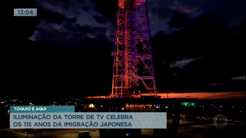 Vídeo: Iluminação da Torre de TV celebra os 115 anos da imigração japonesa