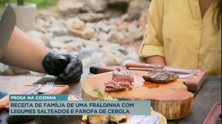 Vídeo: Chef ensina receita de fraldinha acompanhada de legumes e farofa de cebola