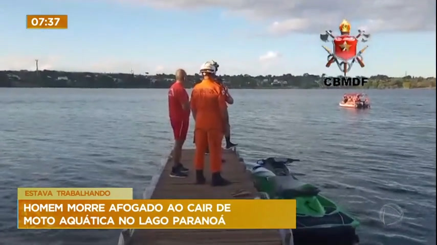 Vídeo: Homem morre afogado ao cair de moto aquática no Lago Paranoá