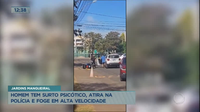 Vídeo: Oficial de justiça tem surto psicótico e atira em PM no Jardins Mangueiral