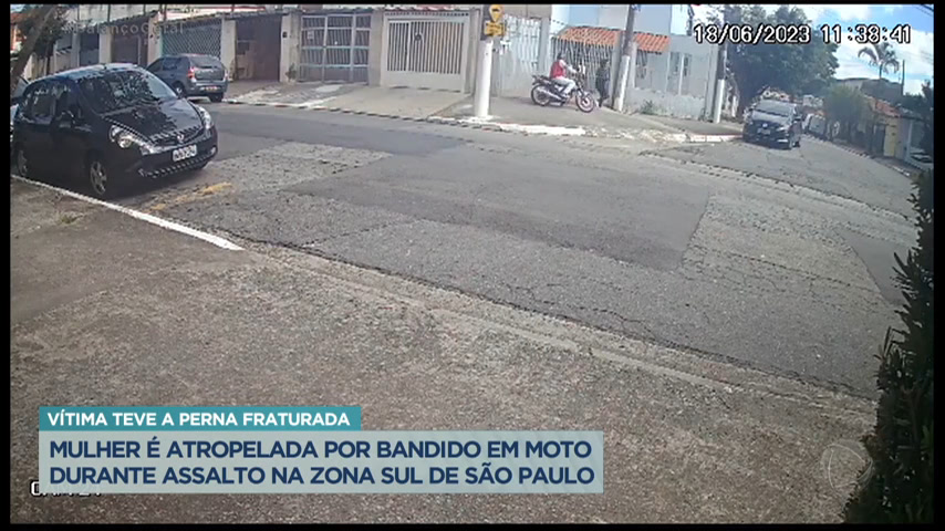 Vídeo: Mulher é atropelada ao tentar fugir de assalto na zona sul de SP
