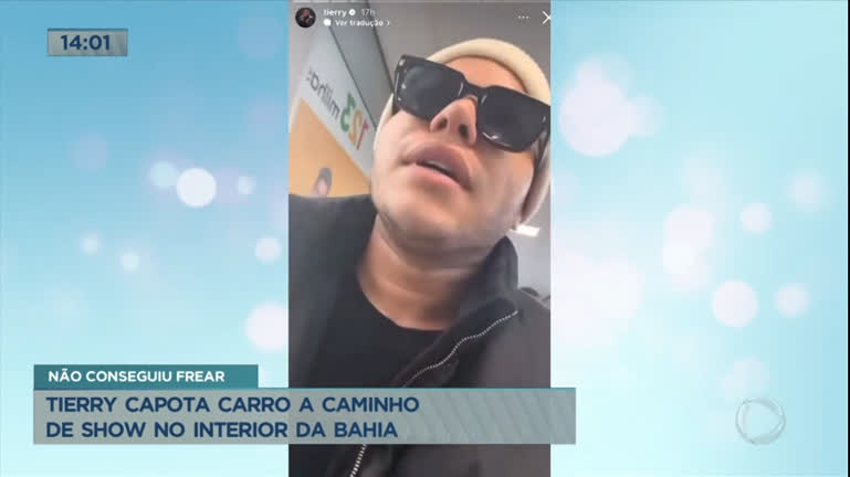 Vídeo: Tierry capota carro a caminho de show no interior da Bahia