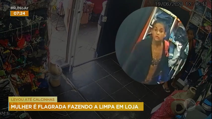 Vídeo: Mulher furta lojas de roupa na zona oeste do Rio