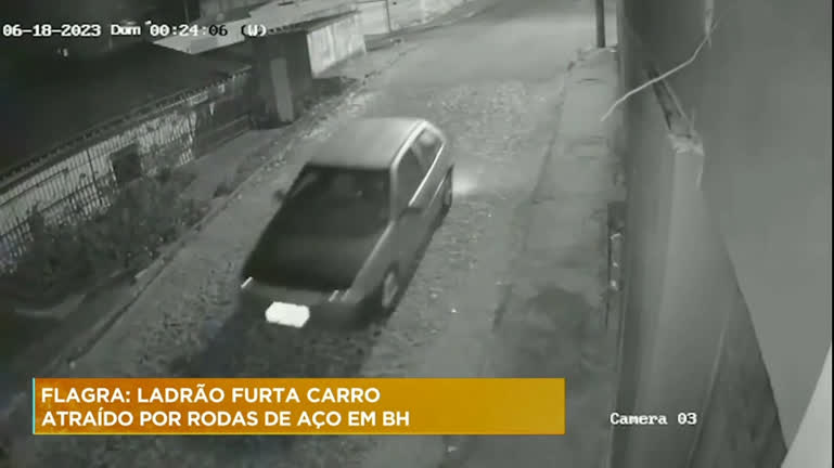 Vídeo: Ladrão furta carro atraído por rodas de aço em BH