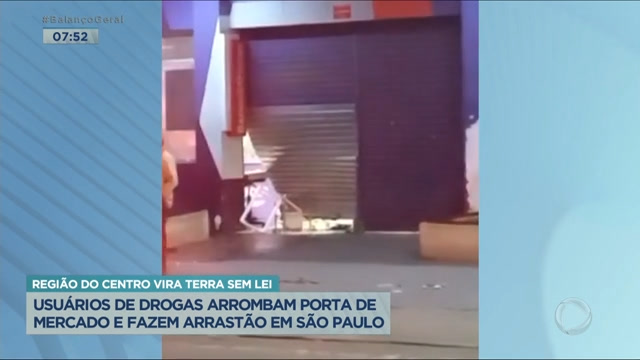 Vídeo: Usuários de drogas saqueiam mercado no centro de São Paulo