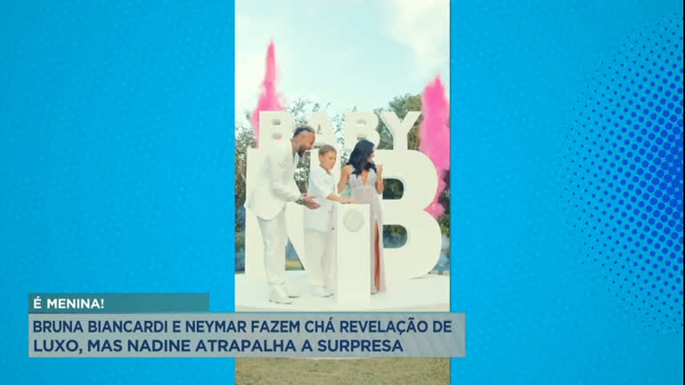 Vídeo: A Hora da Venenosa: Bruna Biancardi e Neymar revelam que vão ter uma menina em chá revelação de luxo