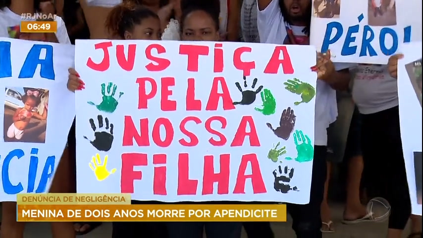 Vídeo: Criança morre de apendicite e familiares pedem por justiça na zona oeste do Rio