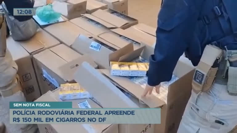 Vídeo: PRF apreende R$ 150 mil em cigarros sem nota fiscal no DF