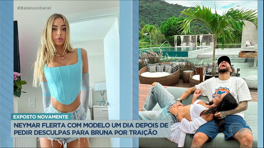 Vídeo: Neymar flerta com modelo internacional após pedido de desculpas por trair Bruna Biancardi
