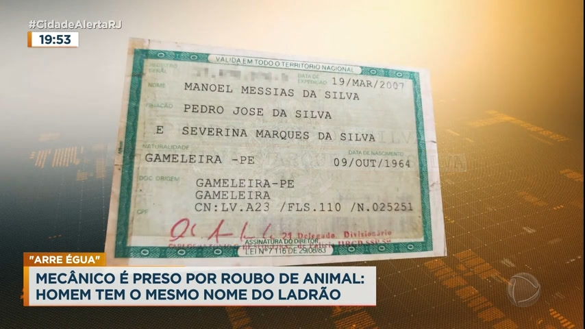 Vídeo: Mecânico é preso suspeito de roubar animal na Baixada Fluminense