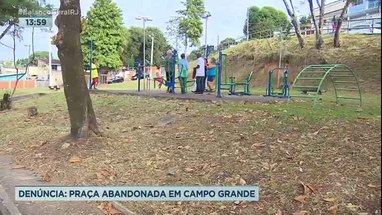 Vídeo: Moradores reclamam das condições de praça em Campo Grande, na zona oeste do Rio