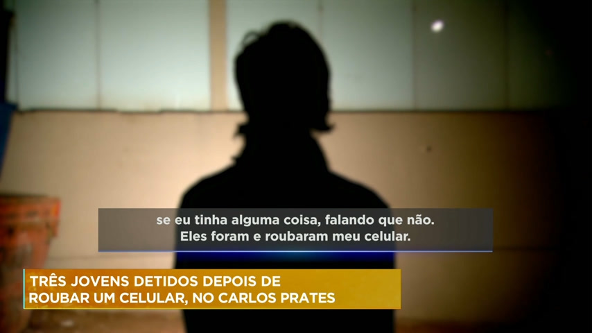 Vídeo: Três jovens são detidos suspeitos de roubar celular no bairro Carlos Prates, em BH