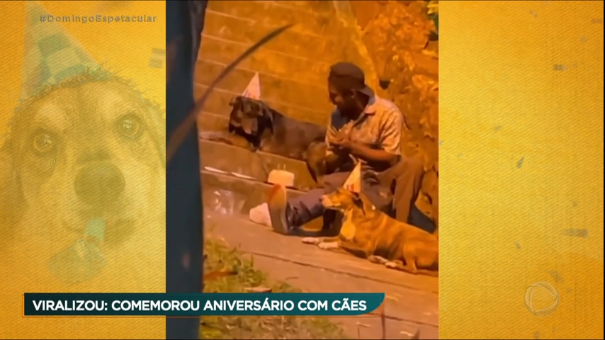 Vídeo: Colombiano que vive em situação de rua comemora aniversário na companhia de cachorros