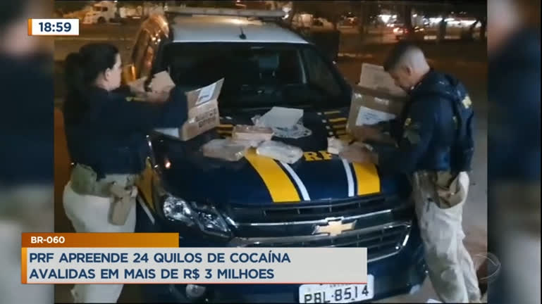 Vídeo: PRF apreende 24 quilos de cocaína avaliadas em mais de R$ 3 milhões