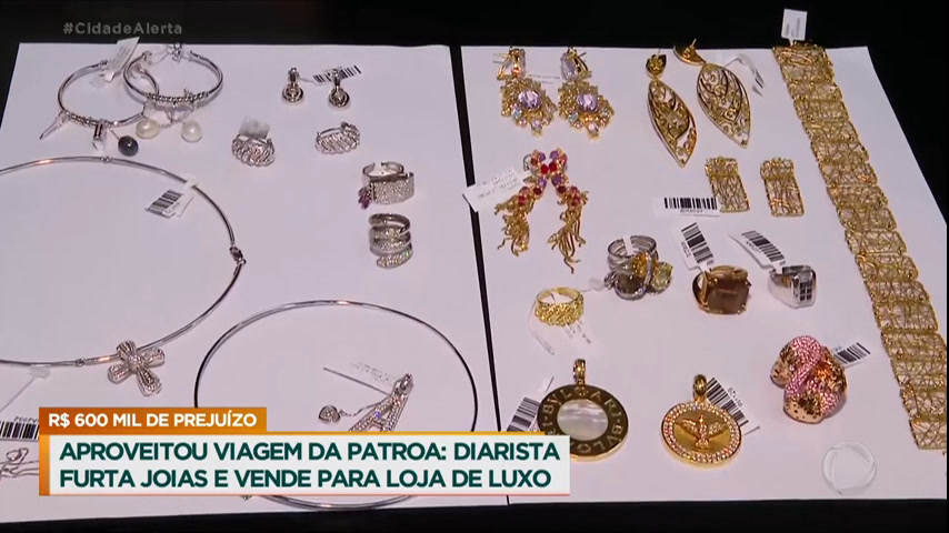 Vídeo: Diarista é indiciada por furtar R$ 600 mil em joias da patroa