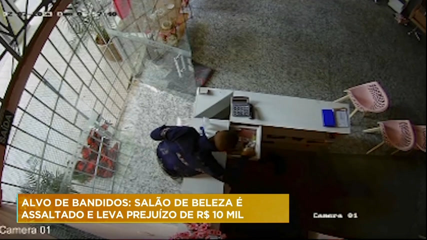 Vídeo: Salão de beleza de luxo é assaltado em BH e prejuízo é de R$ 10 mil