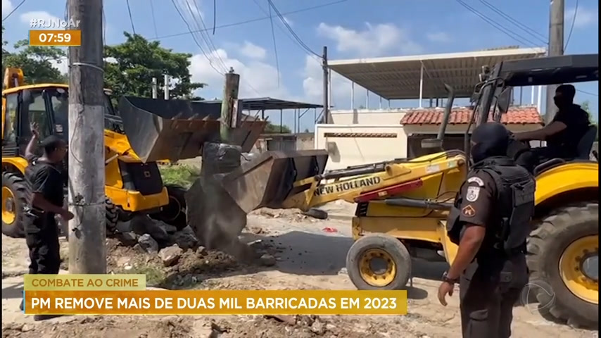 Vídeo: PM já removeu mais de 2.000 barricadas no Rio em 2023