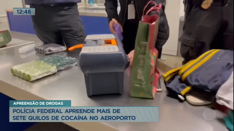 Vídeo: Mulher é presa tentando embarcar para a França com 7 kg de cocaína na mala