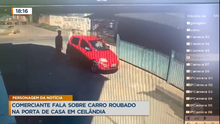 Vídeo: Comerciante fala sobre carro roubado na porta de casa em Ceilândia